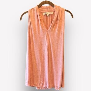 🥑Max Studio Pink Sleeveless V-Neck Top Rayon Blend Medium